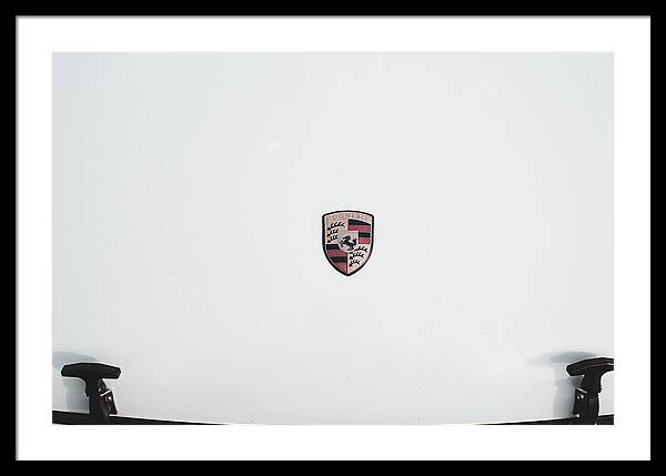 Porsche Car Hood Badge - Framed Print