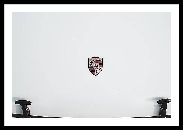 Porsche Car Hood Badge - Framed Print