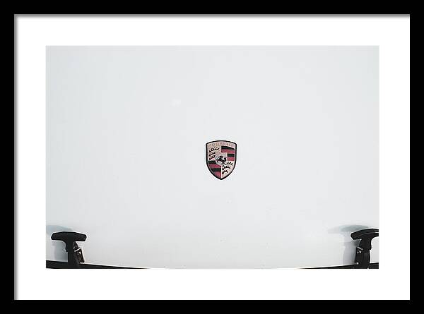 Porsche Car Hood Badge - Framed Print