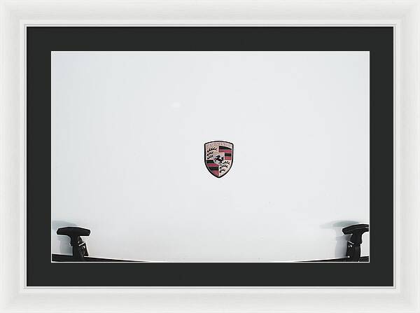 Porsche Car Hood Badge - Framed Print