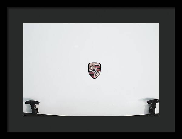Porsche Car Hood Badge - Framed Print