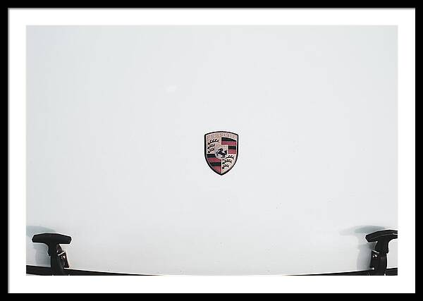 Porsche Car Hood Badge - Framed Print