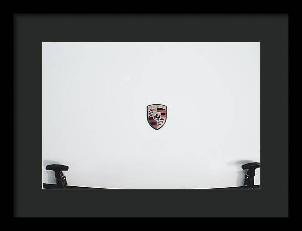 Porsche Car Hood Badge - Framed Print