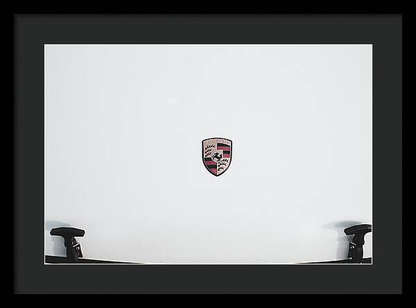 Porsche Car Hood Badge - Framed Print