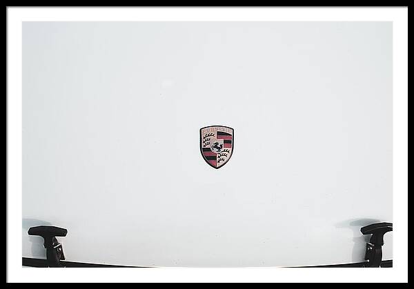 Porsche Car Hood Badge - Framed Print